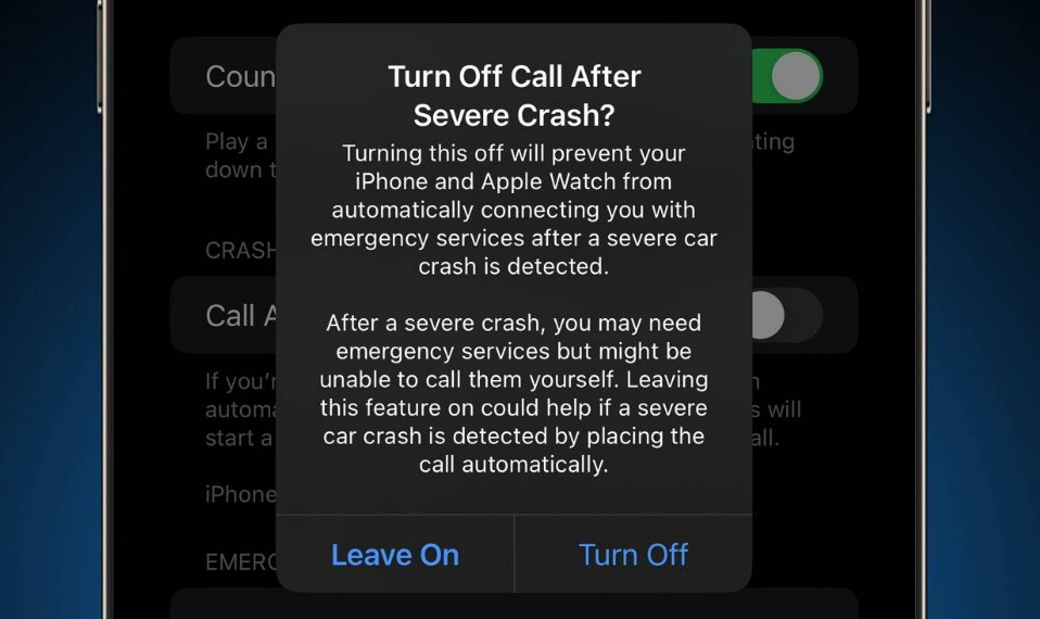 旺苍苹果14维修分享 iPhone 14 和 Apple Watch 上关闭崩溃检测 