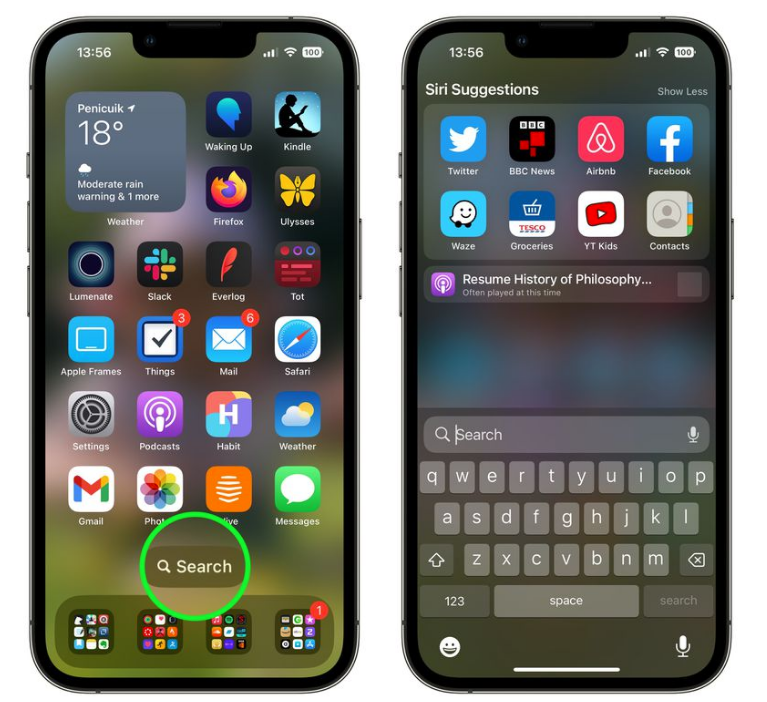 旺苍苹果手机维修分享升级到 iOS 16 后，如何删除主屏幕上的搜索按钮 